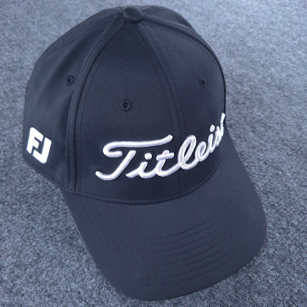 Titleist Tour Performance Golf Hat Black Adjustable FJ Pro V1 Logue Embroidery